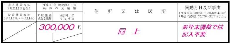 年末調整 扶養控除等申告書の源泉控除対象配偶者の書き方と記入例